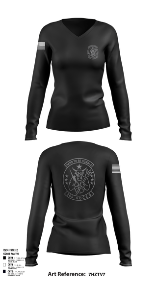 Women's Long Sleeve Vneck Shirt, 209th SOCES, , Teamtime, Team time, sublimation, custom sports apparel, team uniforms, spirit wear, spiritwear, sports uniforms, custom shirts, team store, custom team store, fundraiser sports, apparel fundraiser