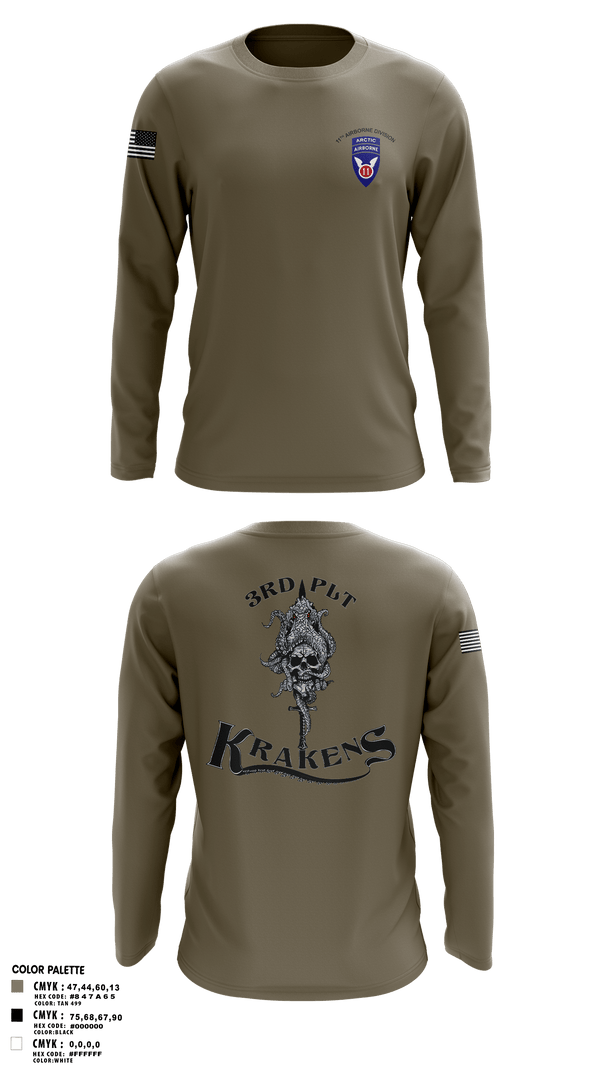 Long Sleeve Performance Shirt, 3RD PLT95TH CBRN3rd plt, Army, Teamtime, Team time, sublimation, custom sports apparel, team uniforms, spirit wear, spiritwear, sports uniforms, custom shirts, team store, custom team store, fundraiser sports, apparel fundraiser