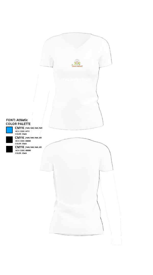 Womens Short Sleeve Vneck Shirt, The sawss podcast, , Teamtime, Team time, sublimation, custom sports apparel, team uniforms, spirit wear, spiritwear, sports uniforms, custom shirts, team store, custom team store, fundraiser sports, apparel fundraiser