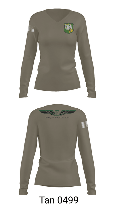 EASTERN MICHIGAN UNIVERSITY ROTC 943753 Women's Long Sleeve V-neck Shirt - 77