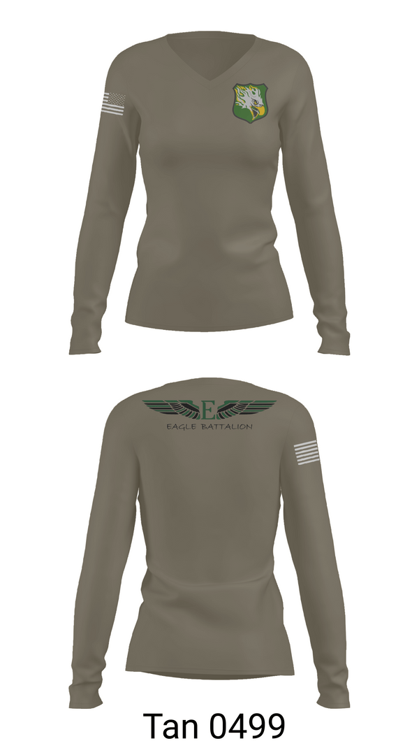 Womens Long Sleeve Vneck Shirt, EASTERN MICHIGAN UNIVERSITY ROTC, Army, Teamtime, Team time, sublimation, custom sports apparel, team uniforms, spirit wear, spiritwear, sports uniforms, custom shirts, team store, custom team store, fundraiser sports, apparel fundraiser