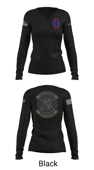 Womens Long Sleeve Vneck Shirt, 100th Battalion 442nd Infantry Delta dragons, Army, Teamtime, Team time, sublimation, custom sports apparel, team uniforms, spirit wear, spiritwear, sports uniforms, custom shirts, team store, custom team store, fundraiser sports, apparel fundraiser