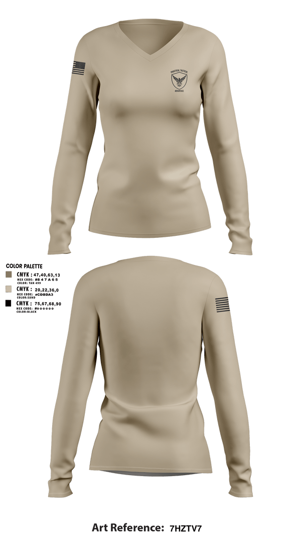 Womens Long Sleeve Vneck Shirt, Practical Tactical Advantage, , Teamtime, Team time, sublimation, custom sports apparel, team uniforms, spirit wear, spiritwear, sports uniforms, custom shirts, team store, custom team store, fundraiser sports, apparel fundraiser