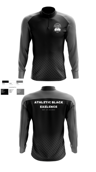 Quarter Zip Jacket, Athletic Black Excellence, Track & Field, Teamtime, Team time, sublimation, custom sports apparel, team uniforms, spirit wear, spiritwear, sports uniforms, custom shirts, team store, custom team store, fundraiser sports, apparel fundraiser
