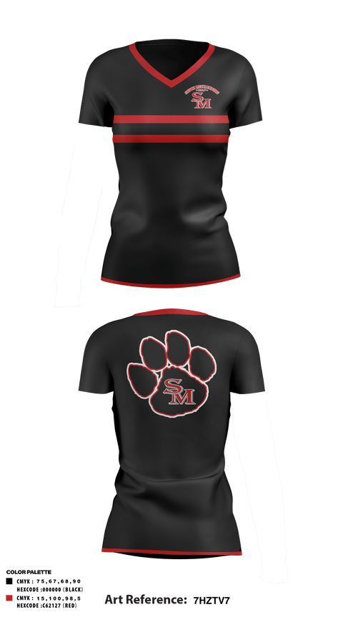 Womens Short Sleeve Vneck Shirt, South Meck Girls Golf, Golf, Teamtime, Team time, sublimation, custom sports apparel, team uniforms, spirit wear, spiritwear, sports uniforms, custom shirts, team store, custom team store, fundraiser sports, apparel fundraiser