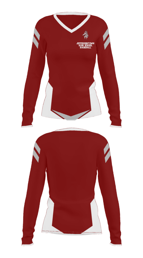 Women's Long Sleeve Vneck Shirt, Jeffersontown High School Baseball, Baseball, Teamtime, Team time, sublimation, custom sports apparel, team uniforms, spirit wear, spiritwear, sports uniforms, custom shirts, team store, custom team store, fundraiser sports, apparel fundraiser