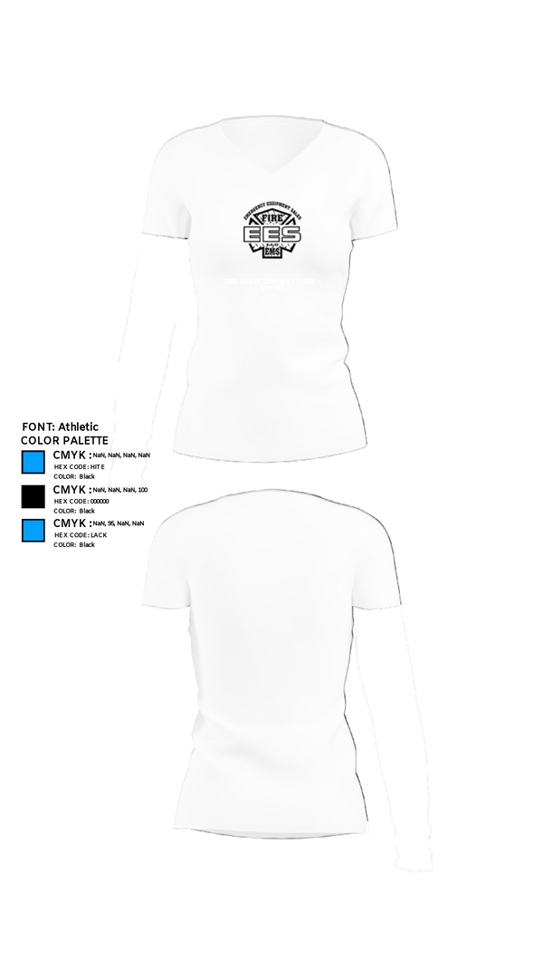 Women's Short Sleeve Vneck Shirt, Emergency Equipment Sales & Service, , Teamtime, Team time, sublimation, custom sports apparel, team uniforms, spirit wear, spiritwear, sports uniforms, custom shirts, team store, custom team store, fundraiser sports, apparel fundraiser