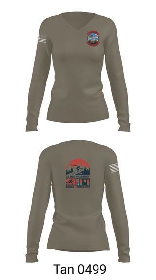 Womens Long Sleeve Vneck Shirt 1, 75 HCOS SGGD, Air Force, Teamtime, Team time, sublimation, custom sports apparel, team uniforms, spirit wear, spiritwear, sports uniforms, custom shirts, team store, custom team store, fundraiser sports, apparel fundraiser