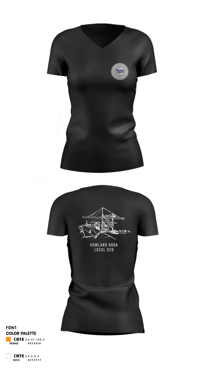 Howland Hook Marine Terminal 56370038 Women's Short Sleeve V-neck Shirt - 4