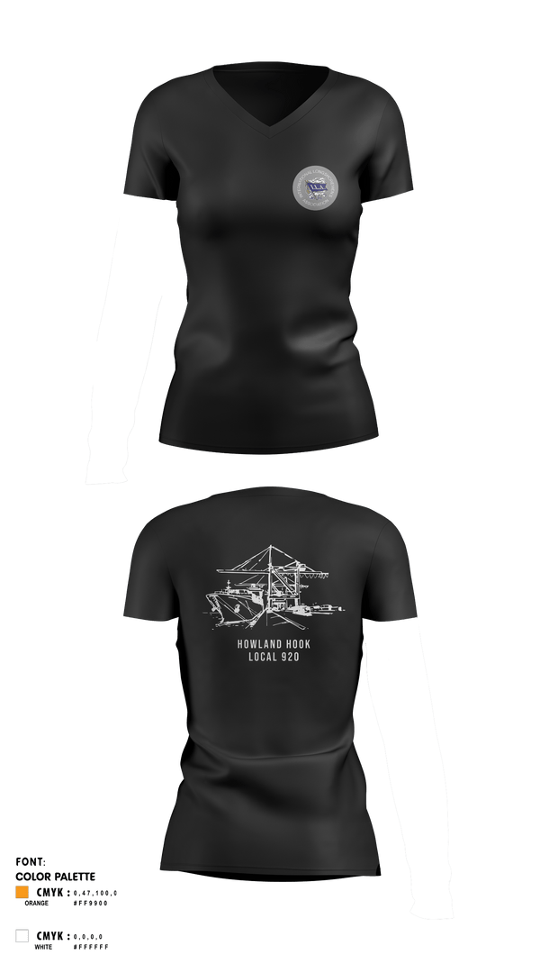 Womens Short Sleeve Vneck Shirt, Howland Hook Marine Terminal, , Teamtime, Team time, sublimation, custom sports apparel, team uniforms, spirit wear, spiritwear, sports uniforms, custom shirts, team store, custom team store, fundraiser sports, apparel fundraiser