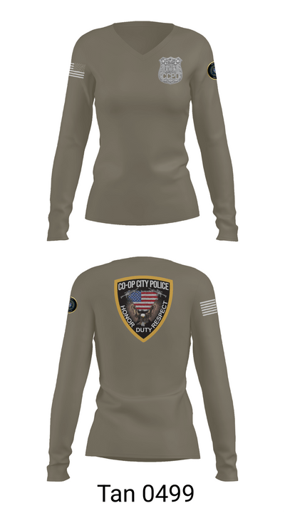Co-op City Police Department 96634913 Women's Long Sleeve V-neck Shirt - 73