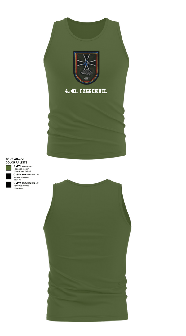 Tank Top, 4./401 PzGrenBtl, Army, Teamtime, Team time, sublimation, custom sports apparel, team uniforms, spirit wear, spiritwear, sports uniforms, custom shirts, team store, custom team store, fundraiser sports, apparel fundraiser