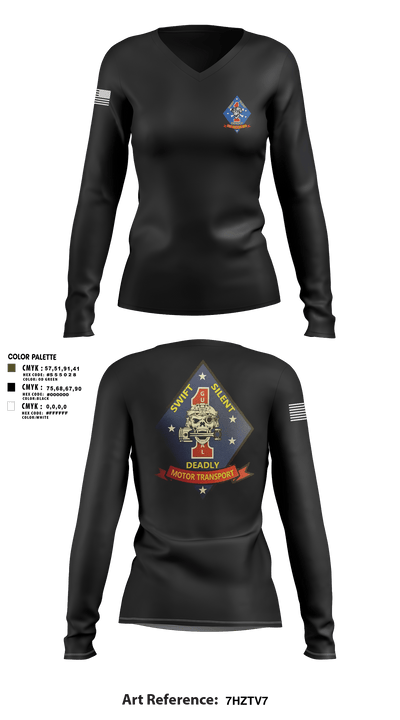 1st Recon 56850190 Women's Long Sleeve V-neck Shirt - 3