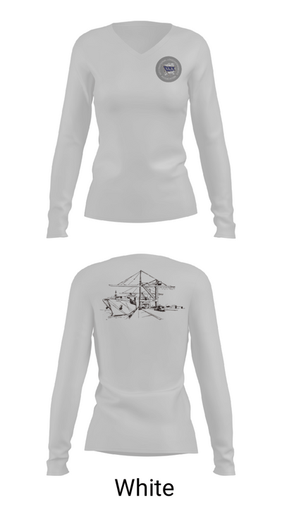 Howland Hook Marine Terminal 56370038 Women's Long Sleeve V-neck Shirt - 16