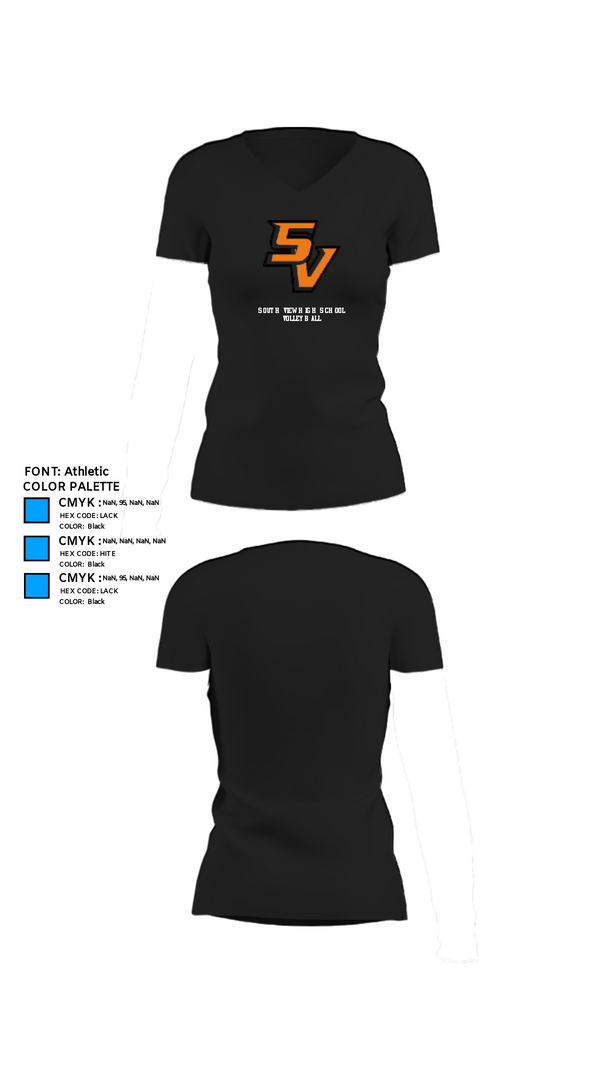 Women's Short Sleeve Vneck Shirt, South View High School Volleyball, Men's Volleyball, Teamtime, Team time, sublimation, custom sports apparel, team uniforms, spirit wear, spiritwear, sports uniforms, custom shirts, team store, custom team store, fundraiser sports, apparel fundraiser