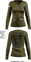 K9-Unit 77212274 Women's Long Sleeve V-neck Shirt - 3