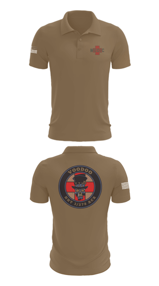 Short Sleeve Performance Polo, Voodoo Medics, National Guard, Teamtime, Team time, sublimation, custom sports apparel, team uniforms, spirit wear, spiritwear, sports uniforms, custom shirts, team store, custom team store, fundraiser sports, apparel fundraiser