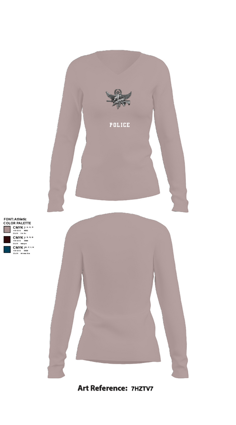 Women's Long Sleeve Vneck Shirt, Joliet Police Special Operations Squad, Police, Teamtime, Team time, sublimation, custom sports apparel, team uniforms, spirit wear, spiritwear, sports uniforms, custom shirts, team store, custom team store, fundraiser sports, apparel fundraiser