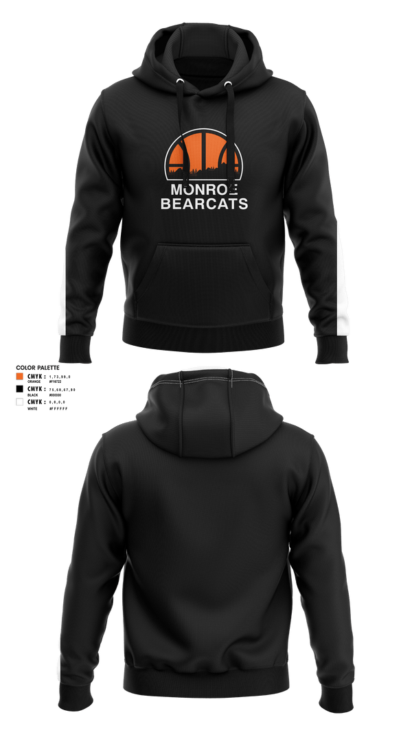 Hoodie, Monroe High School Basketball, Women's Basketball, Teamtime, Team time, sublimation, custom sports apparel, team uniforms, spirit wear, spiritwear, sports uniforms, custom shirts, team store, custom team store, fundraiser sports, apparel fundraiser