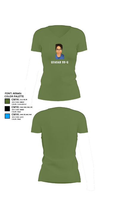 Quasar 99-Q 24782003 Women's Short Sleeve V-neck Shirt - 42