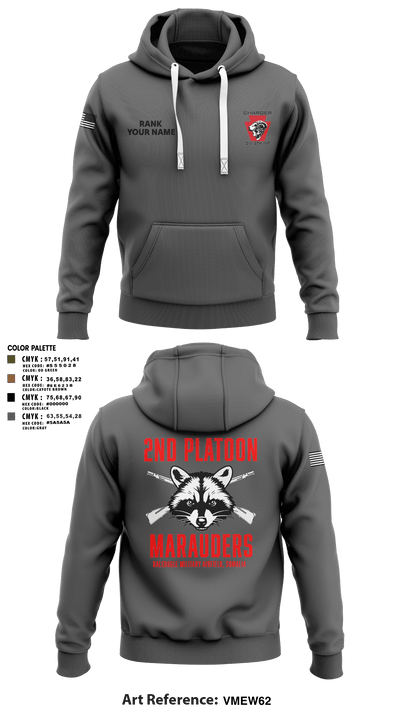 Charger Co. / 2-112th Infantry Battalion 37738588 Hoodie - 37