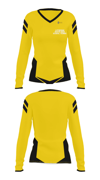 Women's Long Sleeve Vneck Shirt, Lutheran South High School Tennis, Tennis, Teamtime, Team time, sublimation, custom sports apparel, team uniforms, spirit wear, spiritwear, sports uniforms, custom shirts, team store, custom team store, fundraiser sports, apparel fundraiser