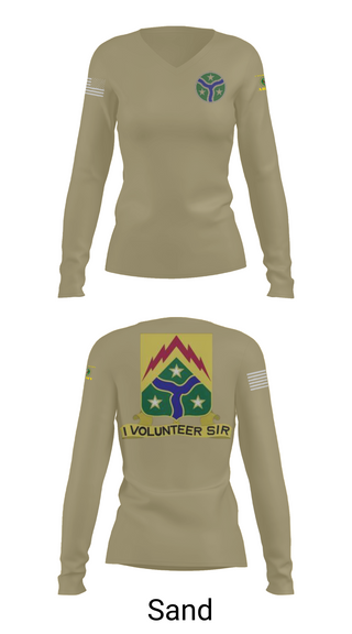 Womens Long Sleeve Vneck Shirt, 278th Armored Cavalry, Army, Teamtime, Team time, sublimation, custom sports apparel, team uniforms, spirit wear, spiritwear, sports uniforms, custom shirts, team store, custom team store, fundraiser sports, apparel fundraiser