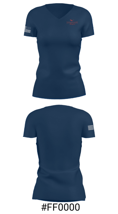 Lindbergh High School Track 89202566 Women's Short Sleeve V-neck Shirt - 21