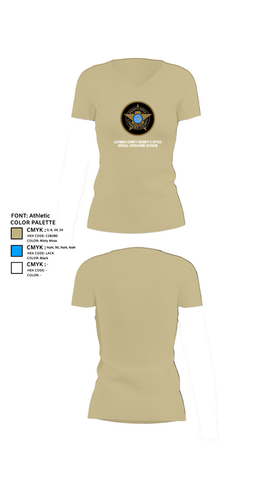 Lowndes County Sheriff’s Office Special Operations Division 52350448 Women's Short Sleeve V-neck Shirt - 80