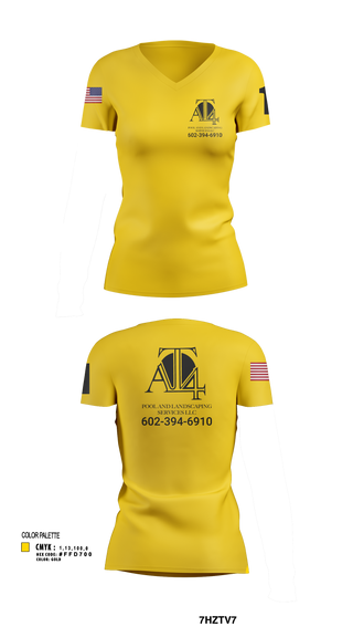 Womens Short Sleeve Vneck Shirt, AT 4 pools and landscaping services llc, , Teamtime, Team time, sublimation, custom sports apparel, team uniforms, spirit wear, spiritwear, sports uniforms, custom shirts, team store, custom team store, fundraiser sports, apparel fundraiser