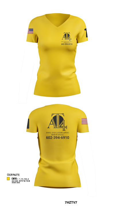 AT 4 pools and landscaping services llc 37065917 Women's Short Sleeve V-neck Shirt - 103
