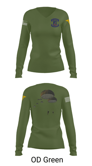 Womens Long Sleeve Vneck Shirt 1, 173rd Airborne Division, Army, Teamtime, Team time, sublimation, custom sports apparel, team uniforms, spirit wear, spiritwear, sports uniforms, custom shirts, team store, custom team store, fundraiser sports, apparel fundraiser