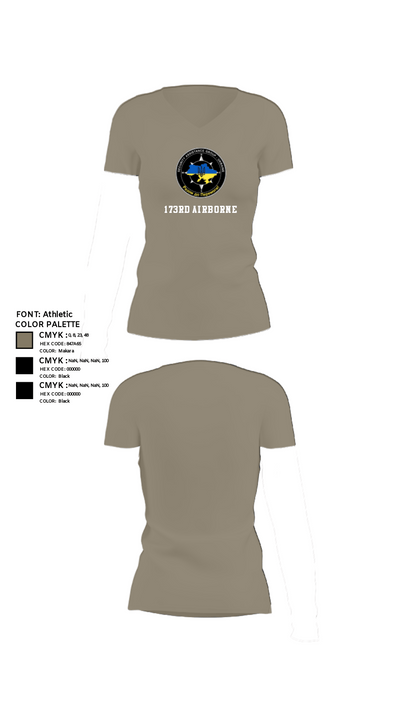 173rd Airborne 38025716 Women's Short Sleeve V-neck Shirt - 64