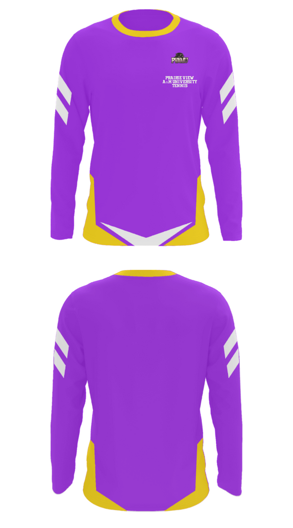 Long Sleeve Performance Shirt, Prairie View A&M University Tennis, Tennis, Teamtime, Team time, sublimation, custom sports apparel, team uniforms, spirit wear, spiritwear, sports uniforms, custom shirts, team store, custom team store, fundraiser sports, apparel fundraiser