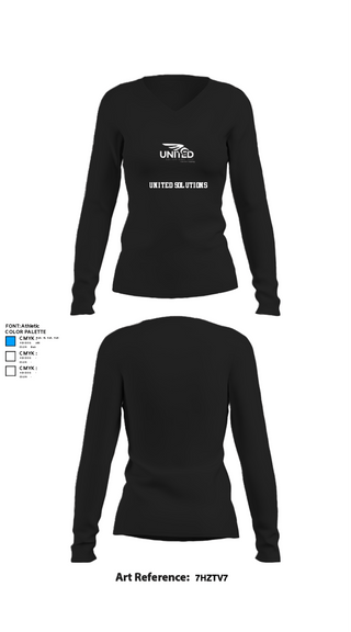 Womens Long Sleeve Vneck Shirt, United solutions, , Teamtime, Team time, sublimation, custom sports apparel, team uniforms, spirit wear, spiritwear, sports uniforms, custom shirts, team store, custom team store, fundraiser sports, apparel fundraiser