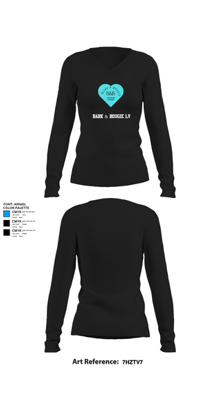 Womens Long Sleeve Vneck Shirt, Bark & Bougie LV, , Teamtime, Team time, sublimation, custom sports apparel, team uniforms, spirit wear, spiritwear, sports uniforms, custom shirts, team store, custom team store, fundraiser sports, apparel fundraiser