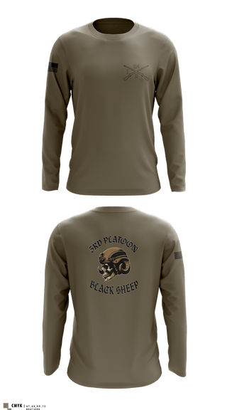 Long Sleeve Performance Shirt, 3rd PLT black sheep, Army, Teamtime, Team time, sublimation, custom sports apparel, team uniforms, spirit wear, spiritwear, sports uniforms, custom shirts, team store, custom team store, fundraiser sports, apparel fundraiser