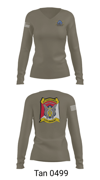 Womens Long Sleeve Vneck Shirt, B Troop 2-17 Cav REGT, , Teamtime, Team time, sublimation, custom sports apparel, team uniforms, spirit wear, spiritwear, sports uniforms, custom shirts, team store, custom team store, fundraiser sports, apparel fundraiser