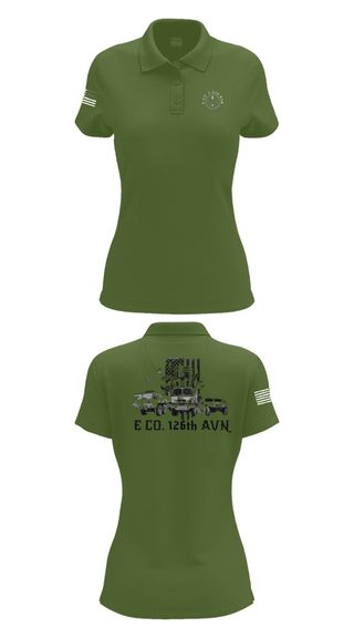Womens Short Sleeve Performance Polo, B Co. 1-126AVN, Army, Teamtime, Team time, sublimation, custom sports apparel, team uniforms, spirit wear, spiritwear, sports uniforms, custom shirts, team store, custom team store, fundraiser sports, apparel fundraiser