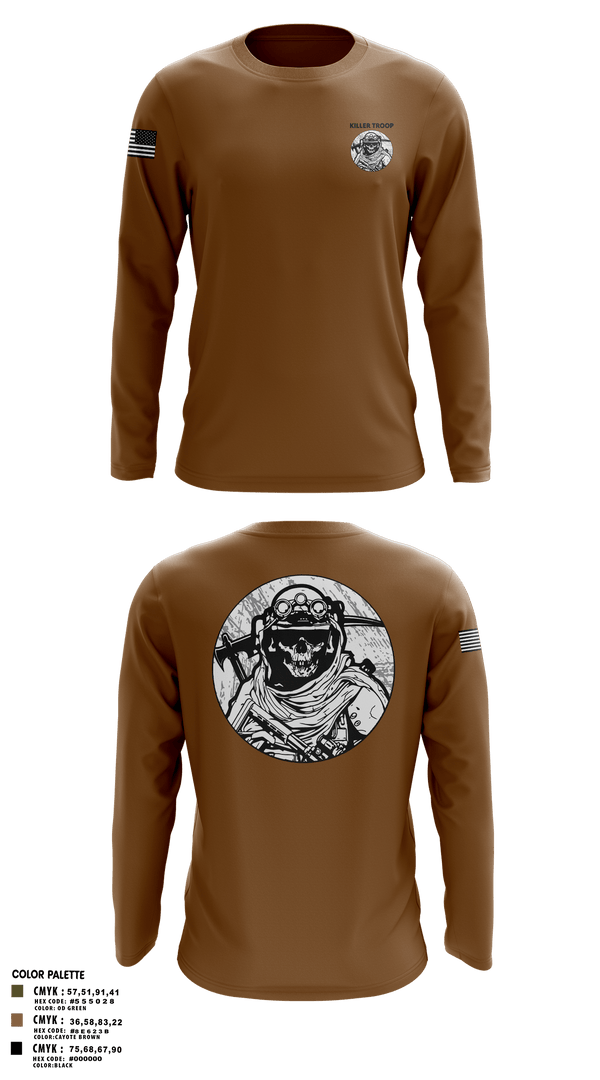 Long Sleeve Performance Polo, Killer Troop, Army, Teamtime, Team time, sublimation, custom sports apparel, team uniforms, spirit wear, spiritwear, sports uniforms, custom shirts, team store, custom team store, fundraiser sports, apparel fundraiser