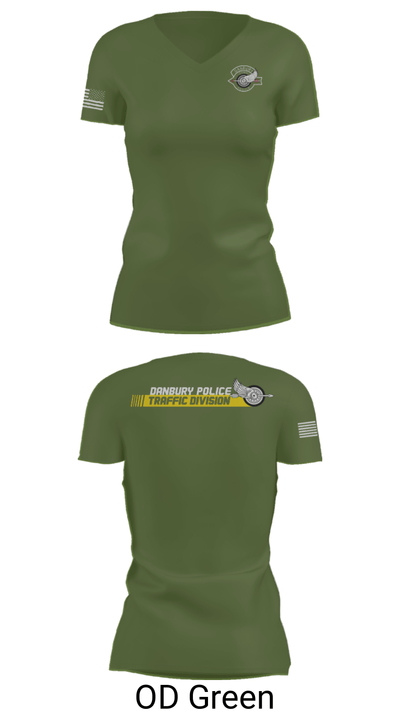 Danbury Police Traffic Unit 20625230 Women's Short Sleeve V-neck Shirt - 46