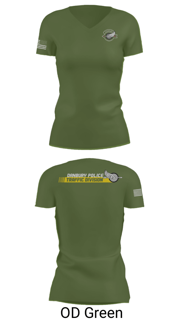 Womens Short Sleeve Vneck Shirt, Danbury Police Traffic Unit, Police, Teamtime, Team time, sublimation, custom sports apparel, team uniforms, spirit wear, spiritwear, sports uniforms, custom shirts, team store, custom team store, fundraiser sports, apparel fundraiser