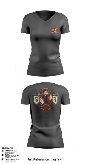 Womens Short Sleeve Vneck Shirt, Station 51, Fire Department, Teamtime, Team time, sublimation, custom sports apparel, team uniforms, spirit wear, spiritwear, sports uniforms, custom shirts, team store, custom team store, fundraiser sports, apparel fundraiser