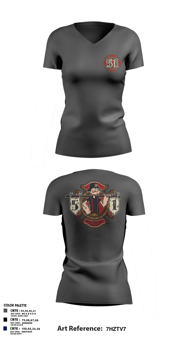 Womens Short Sleeve Vneck Shirt, Station 51, Fire Department, Teamtime, Team time, sublimation, custom sports apparel, team uniforms, spirit wear, spiritwear, sports uniforms, custom shirts, team store, custom team store, fundraiser sports, apparel fundraiser