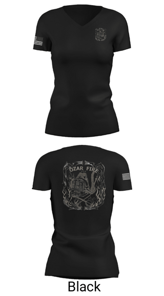 Women's Short Sleeve Vneck Shirt, OZARK FIRE, Fire Department, Teamtime, Team time, sublimation, custom sports apparel, team uniforms, spirit wear, spiritwear, sports uniforms, custom shirts, team store, custom team store, fundraiser sports, apparel fundraiser