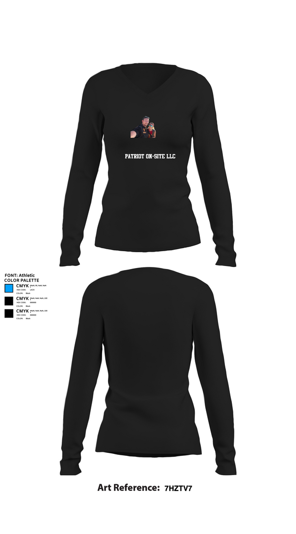 Womens Long Sleeve Vneck Shirt, Patriot On-Site LLC, , Teamtime, Team time, sublimation, custom sports apparel, team uniforms, spirit wear, spiritwear, sports uniforms, custom shirts, team store, custom team store, fundraiser sports, apparel fundraiser