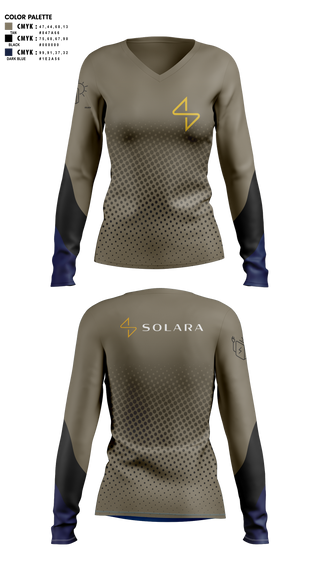 Womens Long Sleeve Vneck Shirt, Solara, , Teamtime, Team time, sublimation, custom sports apparel, team uniforms, spirit wear, spiritwear, sports uniforms, custom shirts, team store, custom team store, fundraiser sports, apparel fundraiser