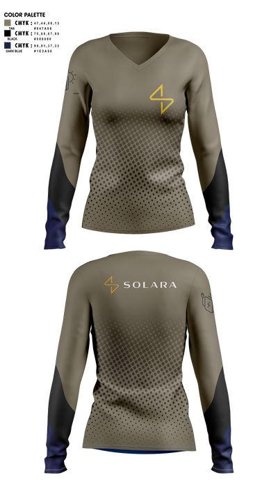 Solara 21146870 Women's Long Sleeve V-neck Shirt - 2