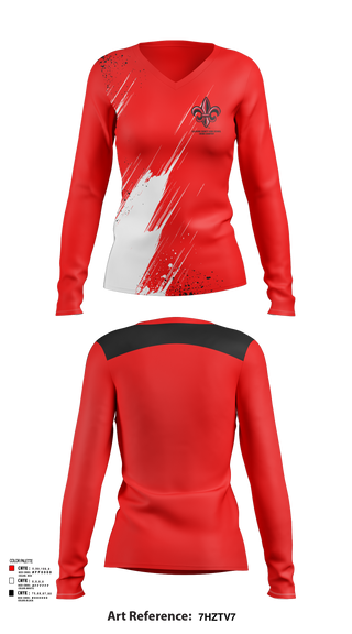 Womens Long Sleeve Vneck Shirt, Calhoun County High School Cross Country, Cross Country, Teamtime, Team time, sublimation, custom sports apparel, team uniforms, spirit wear, spiritwear, sports uniforms, custom shirts, team store, custom team store, fundraiser sports, apparel fundraiser