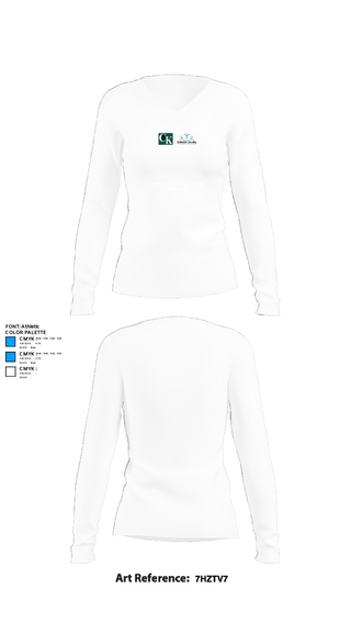 Womens Long Sleeve Vneck Shirt, Cross Keys High School Volleyball, Women's Volleyball, Teamtime, Team time, sublimation, custom sports apparel, team uniforms, spirit wear, spiritwear, sports uniforms, custom shirts, team store, custom team store, fundraiser sports, apparel fundraiser